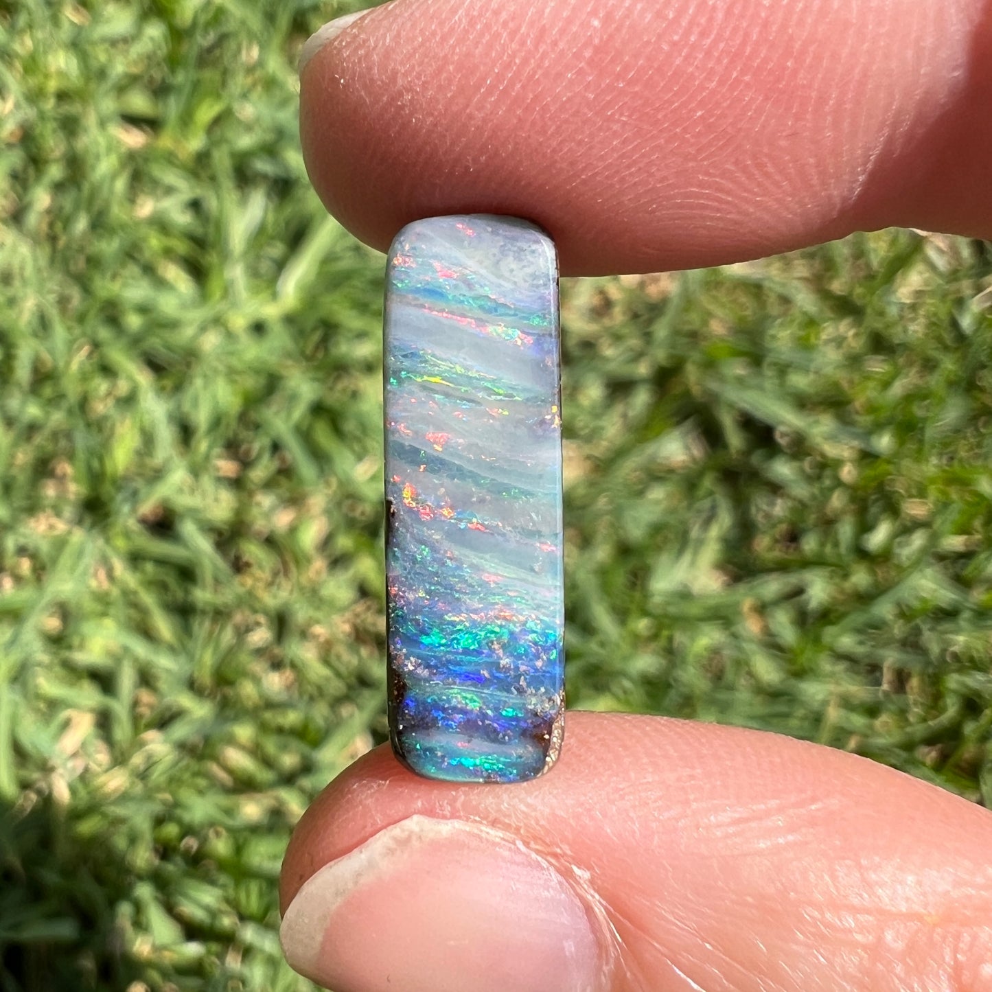 5.46 Ct narrow rectangle boulder opal