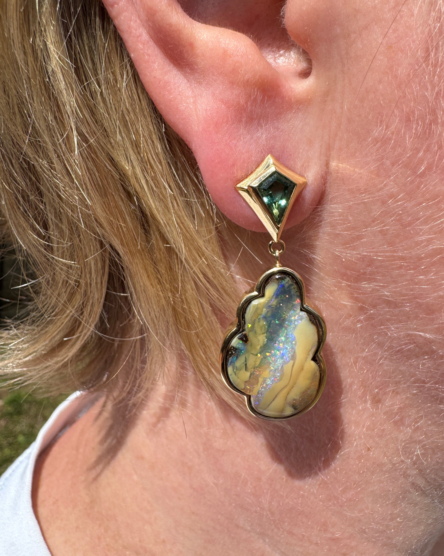 'Celestial Cloud' opal earrings