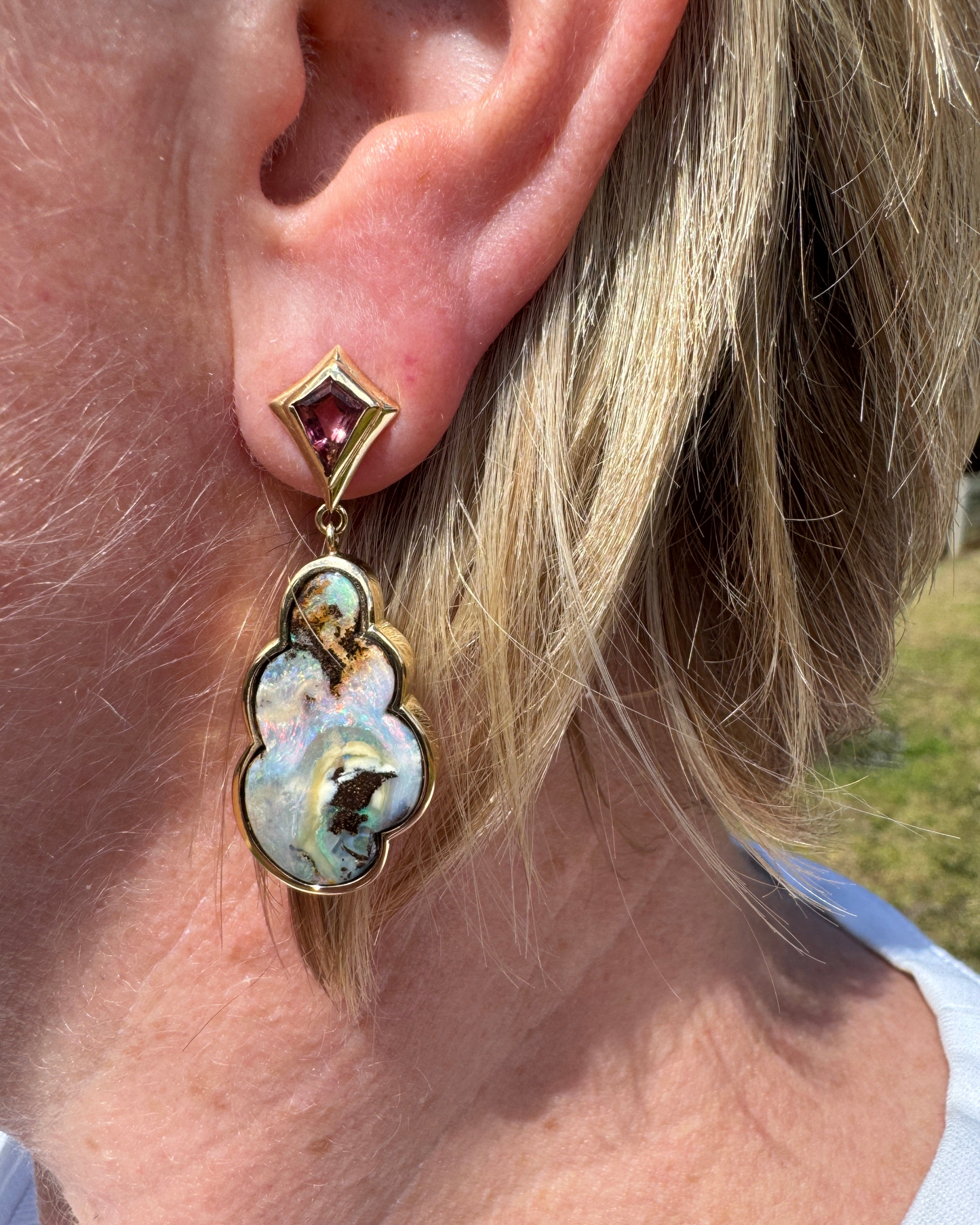 'Celestial Cloud' opal earrings