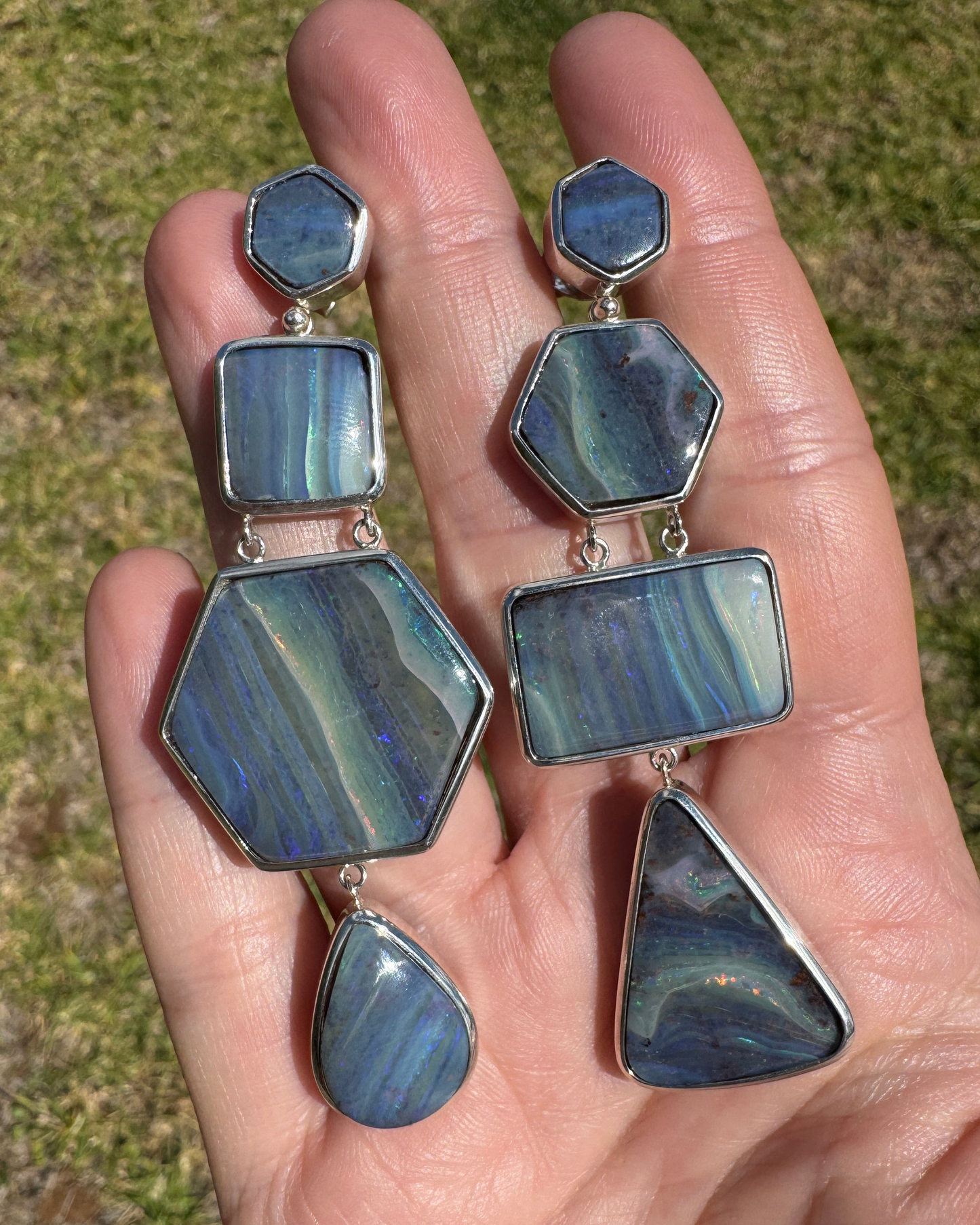 'Of Earth and Sky' opal earrings