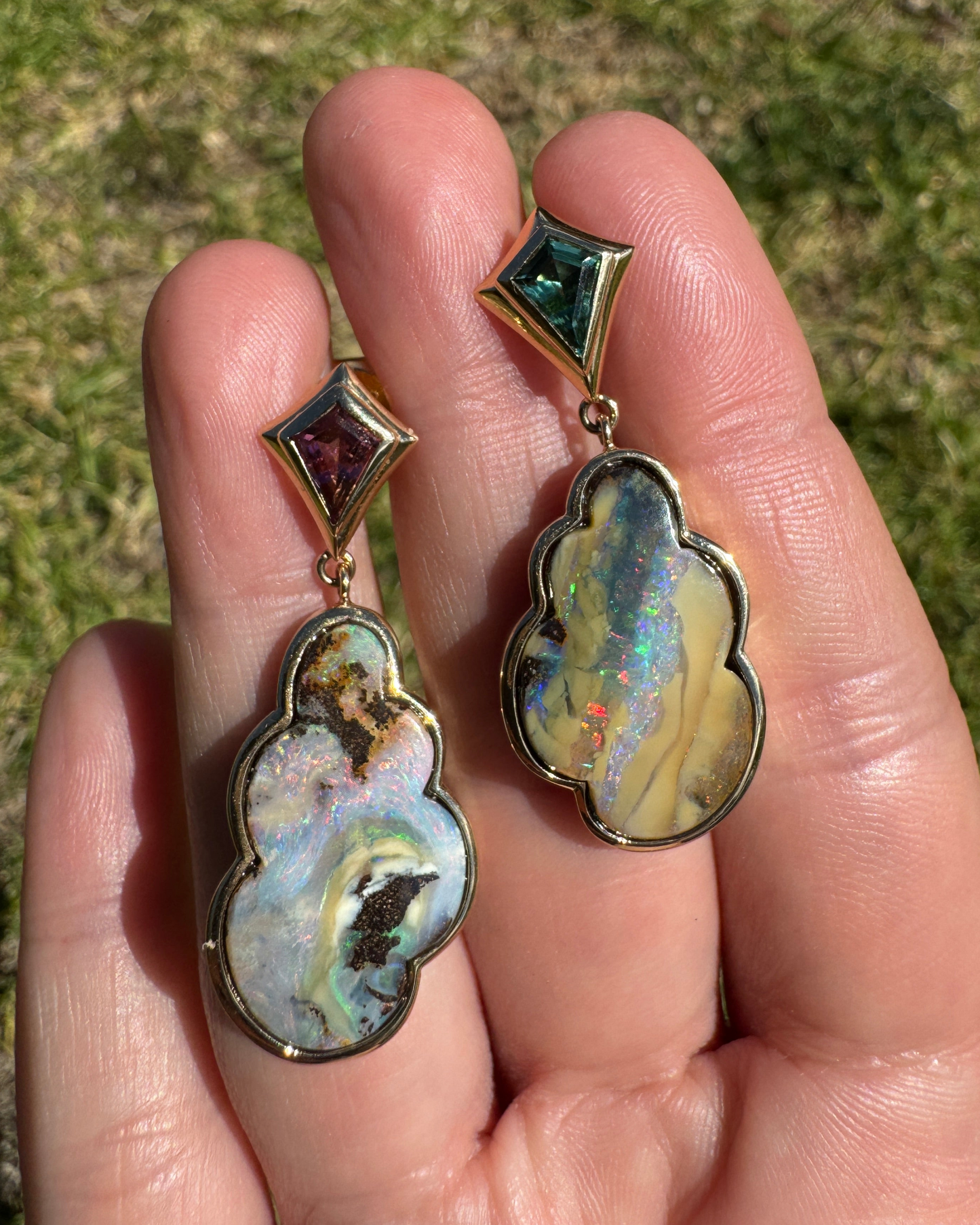 'Celestial Cloud' opal earrings