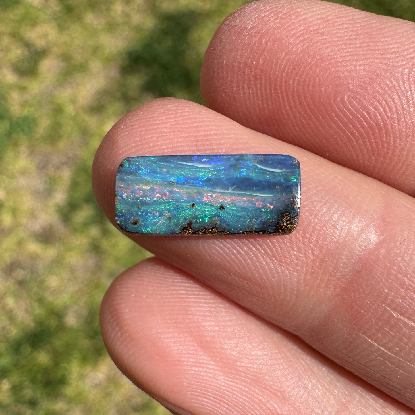 2.44 Ct pink and blue boulder opal