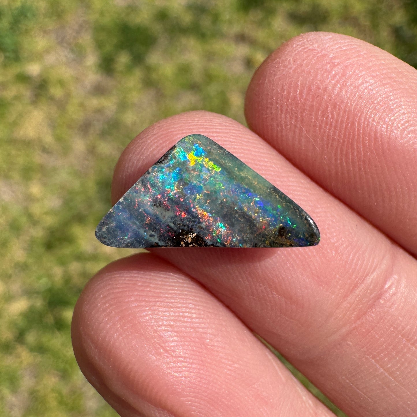 3.30 Ct rainbow triangle boulder opal