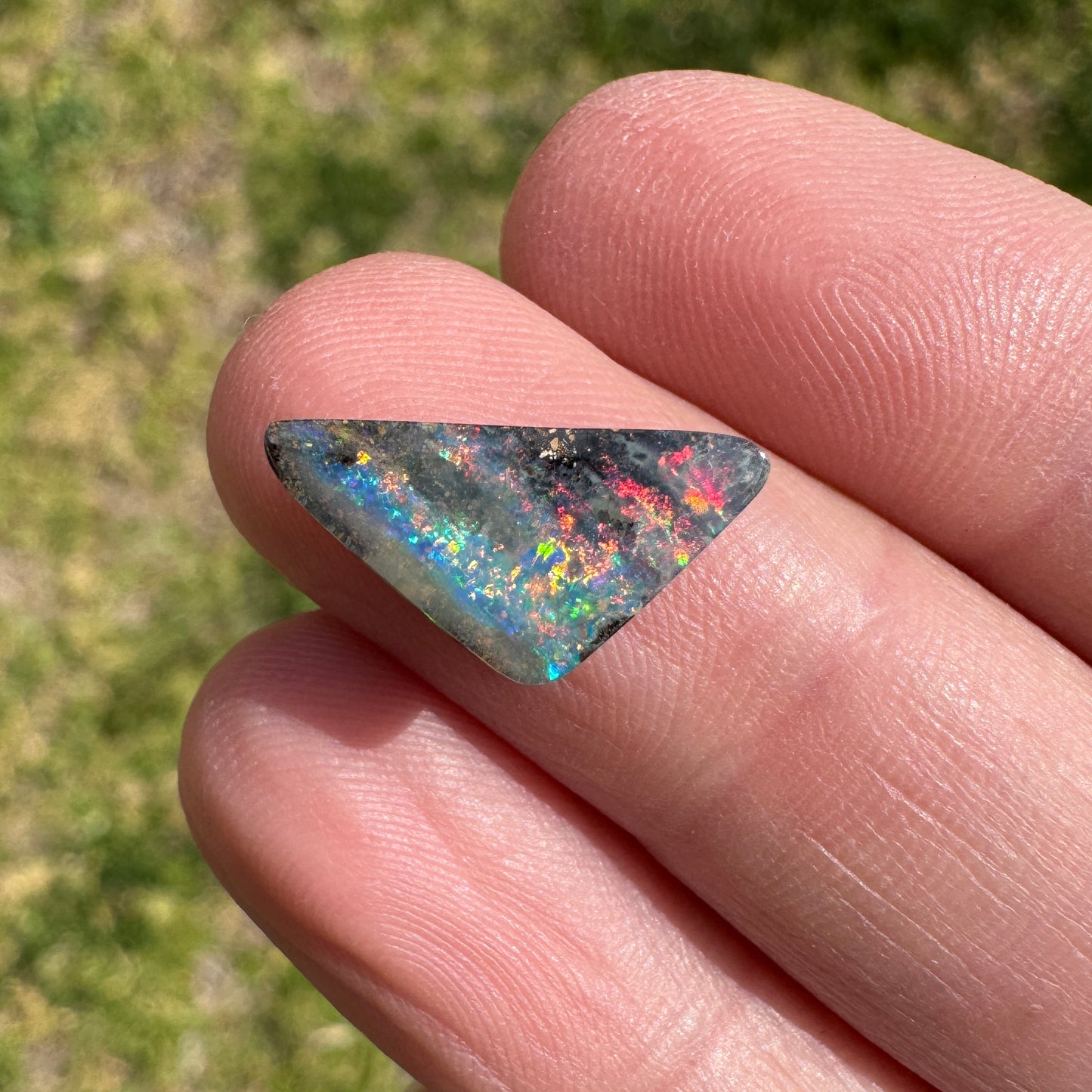 3.30 Ct rainbow triangle boulder opal