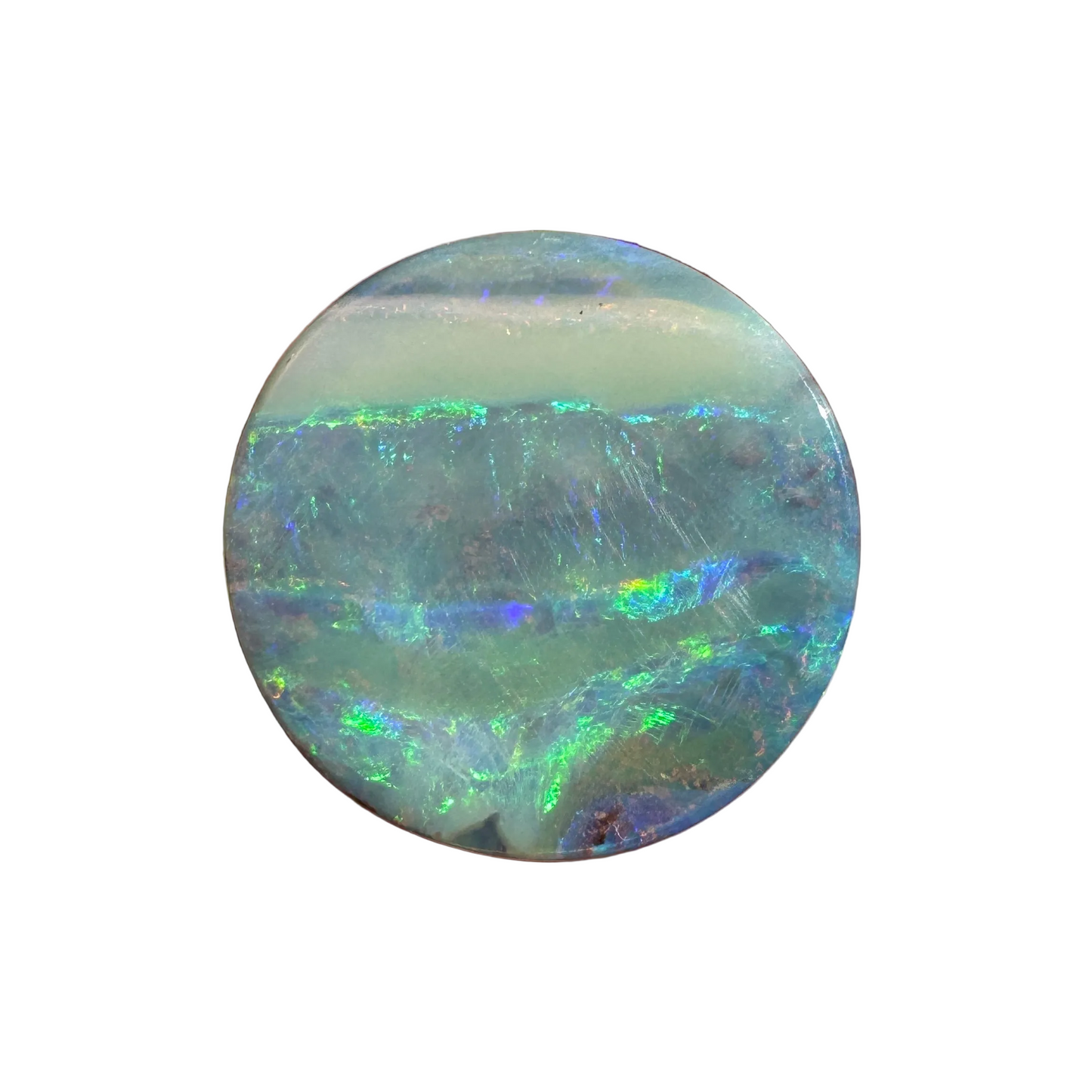 8.56 Ct green circle boulder opal