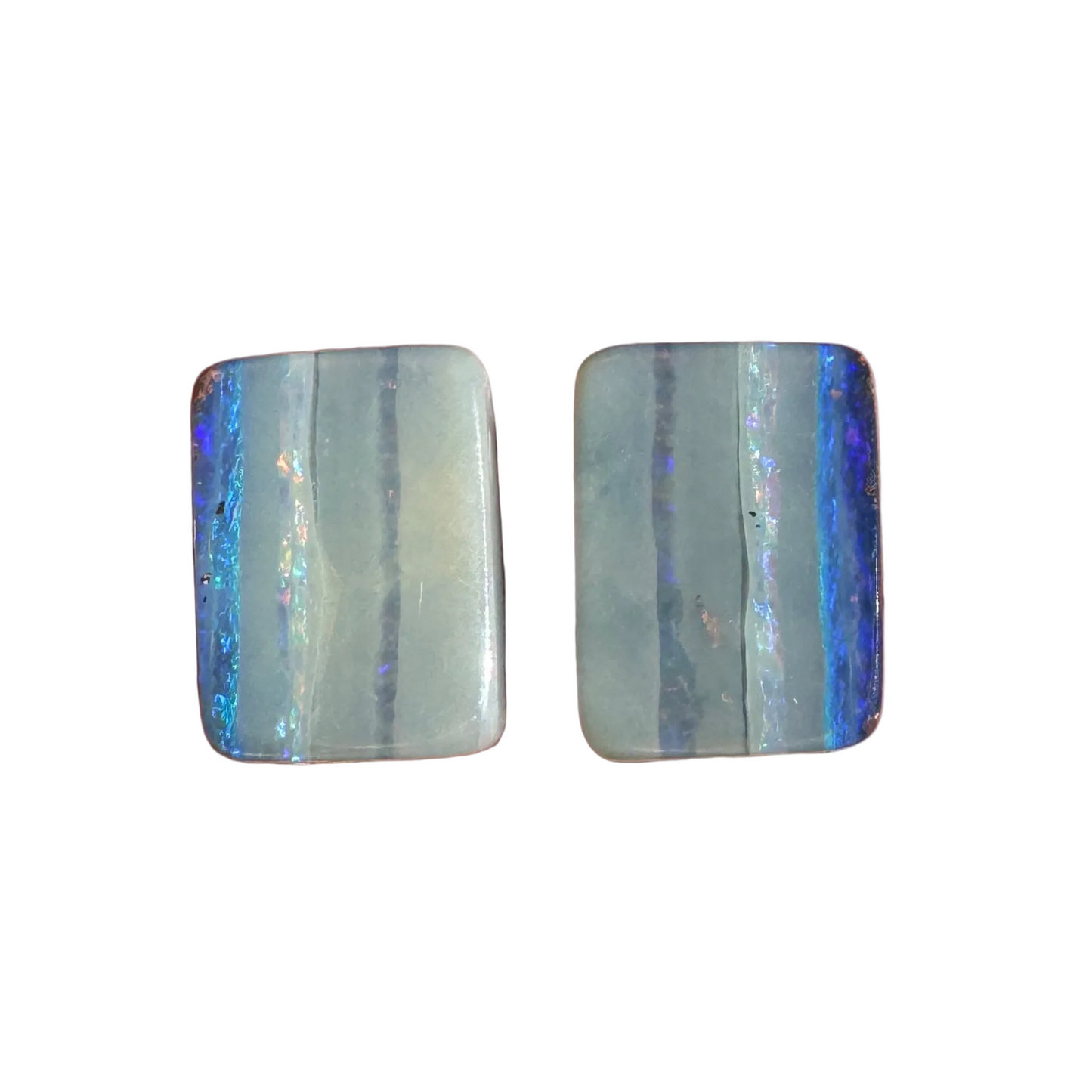 4.55 Ct rectangle boulder opal pair