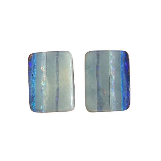 4.55 Ct rectangle boulder opal pair