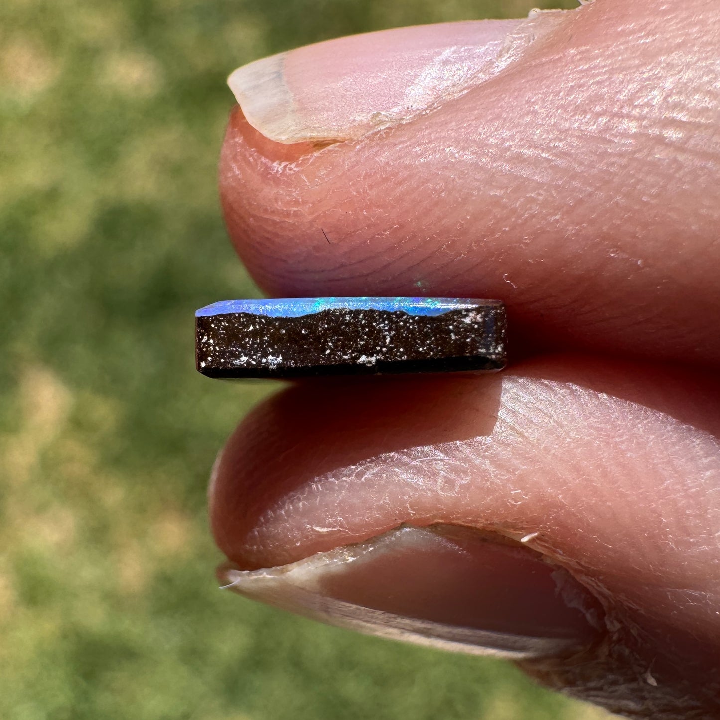 1.96 Ct green-blue black gem boulder opal