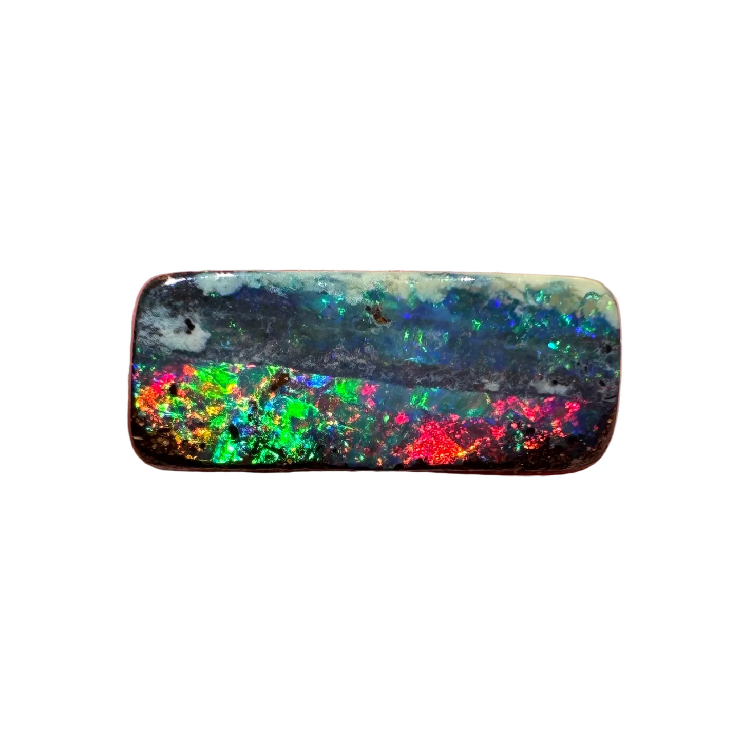 1.31 Ct red and green black gem boulder opal