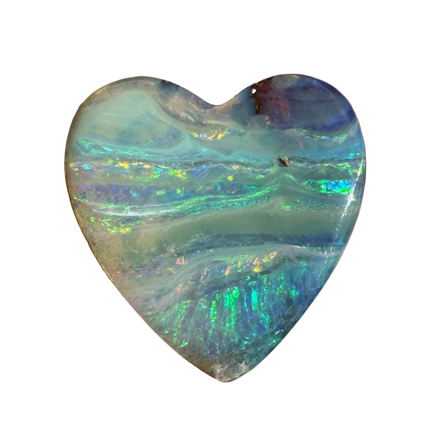 8.21 Ct striped pattern boulder opal heart