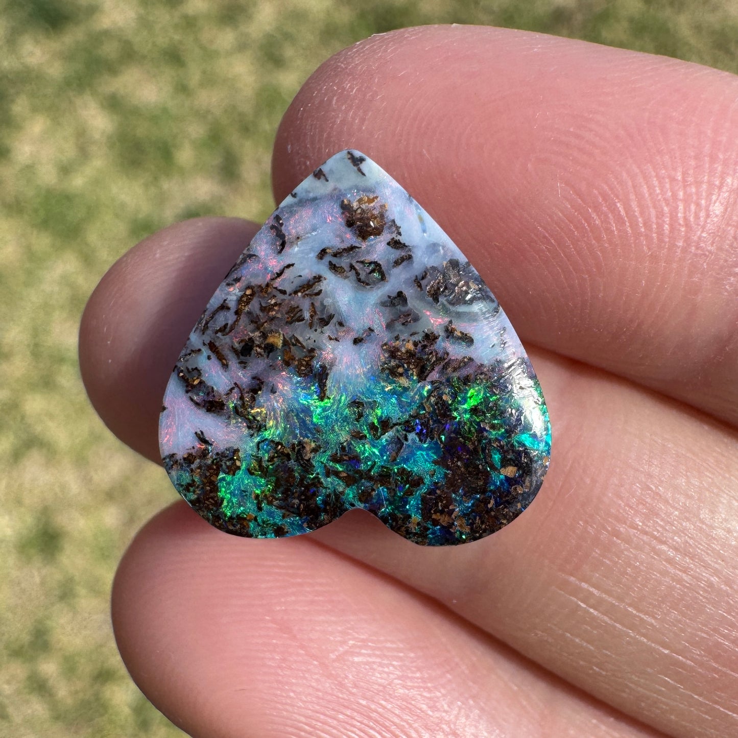 7.86 Ct magical matrix heart boulder opal
