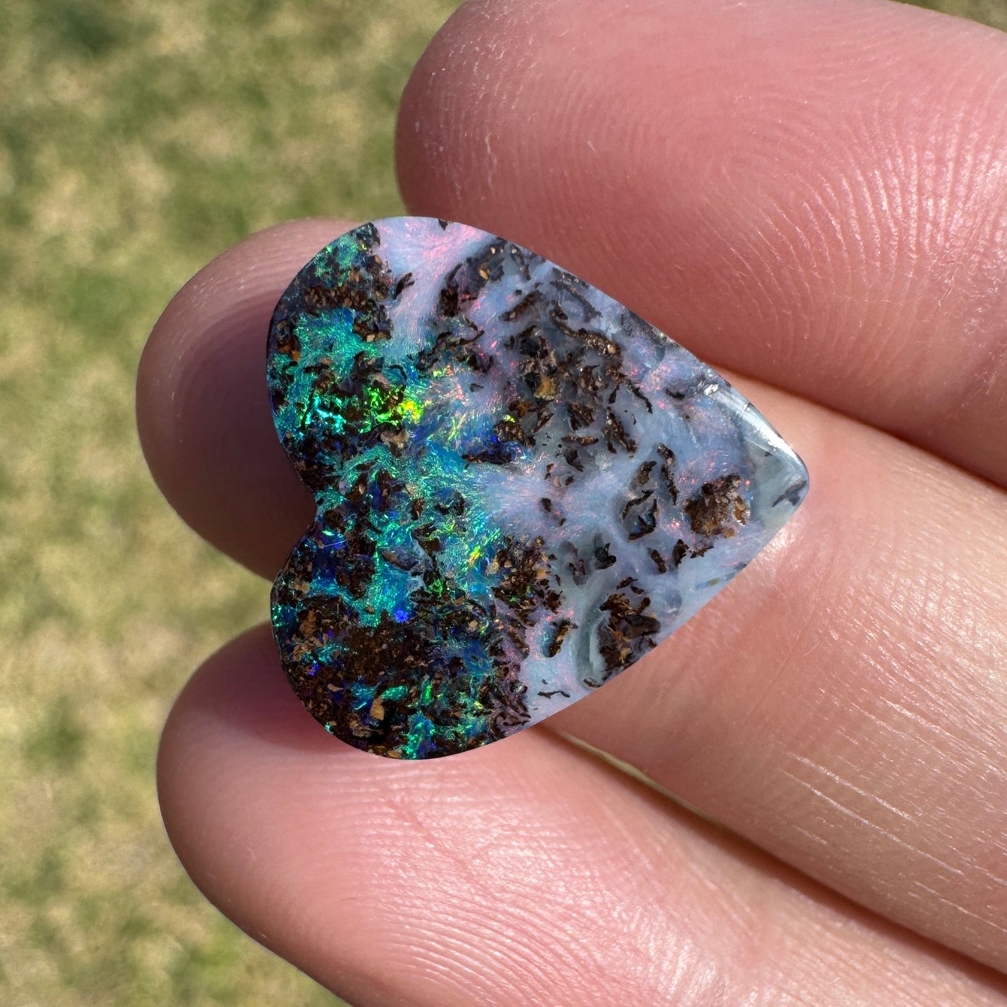 7.86 Ct magical matrix heart boulder opal