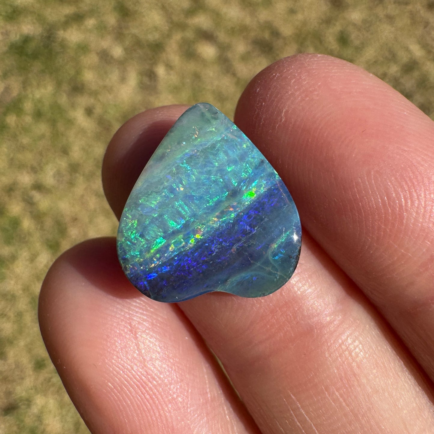 5.97 Ct two-tone boulder opal heart