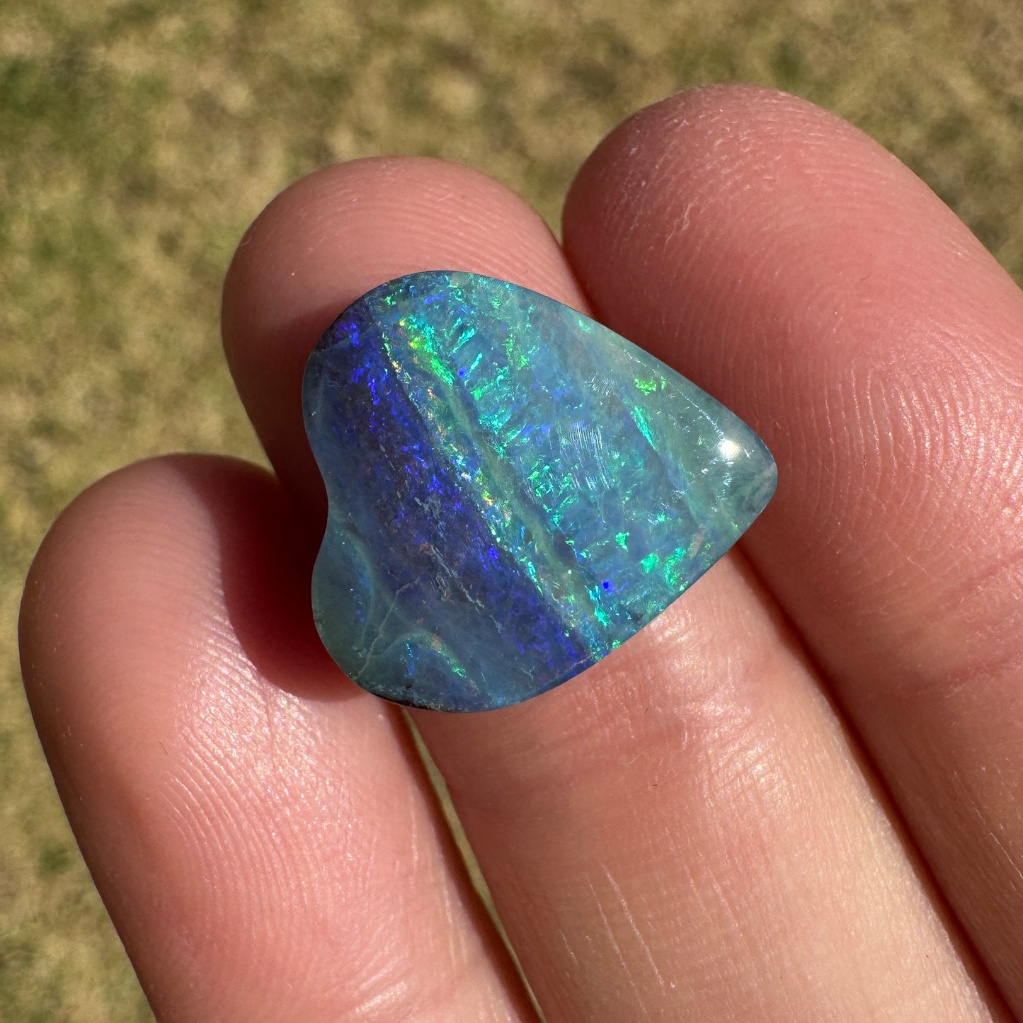 5.97 Ct two-tone boulder opal heart