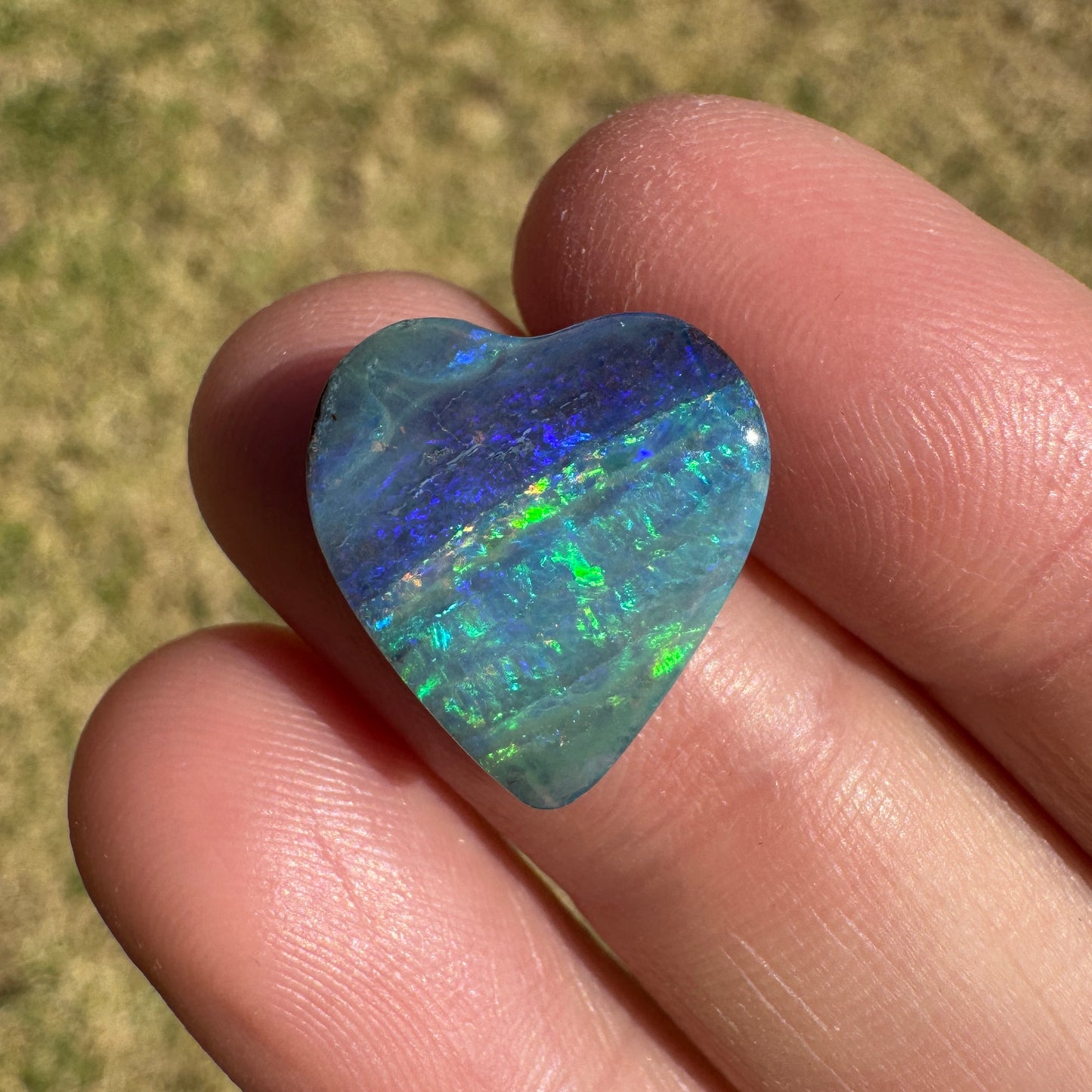 5.97 Ct two-tone boulder opal heart