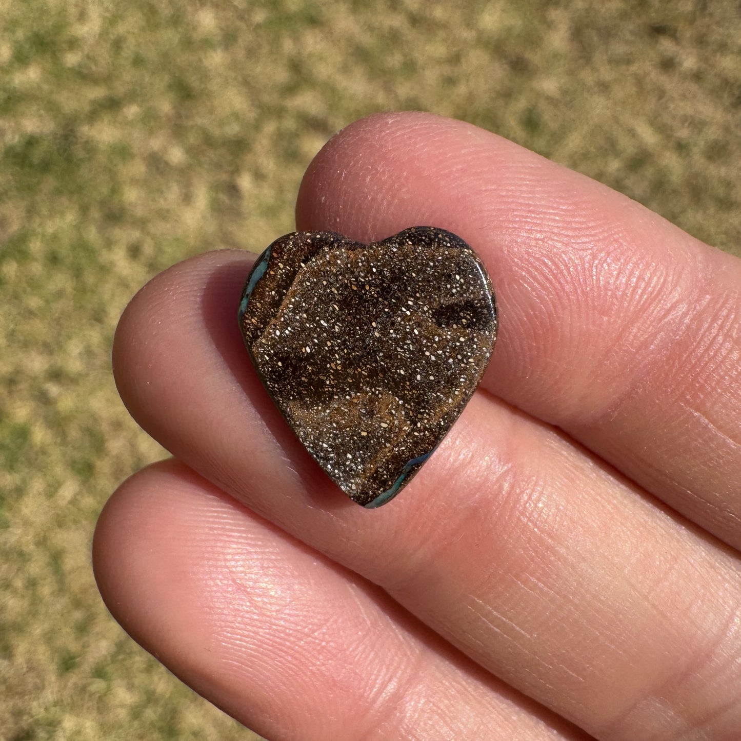 5.97 Ct two-tone boulder opal heart