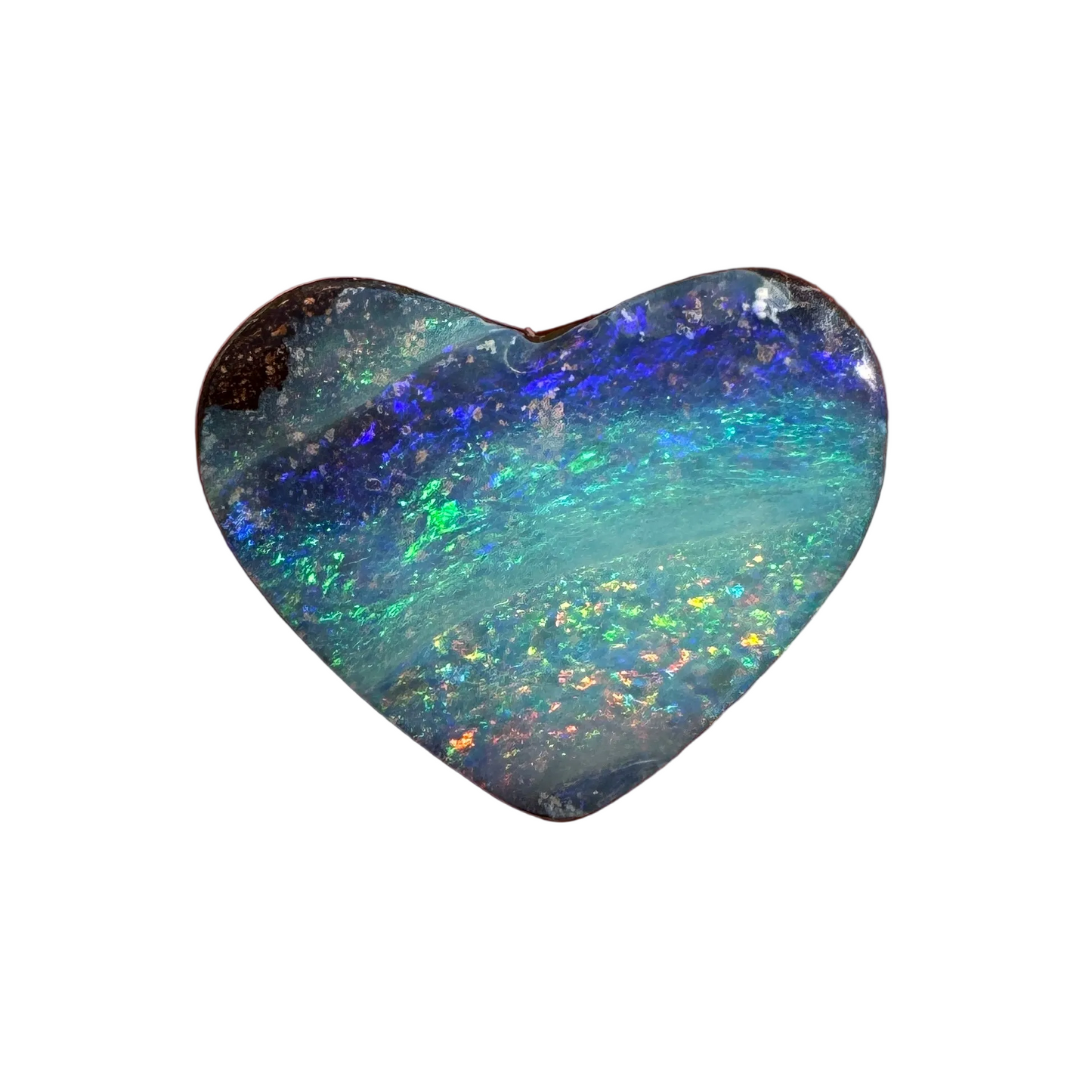 3.92 Ct blue-stripe heart boulder opal
