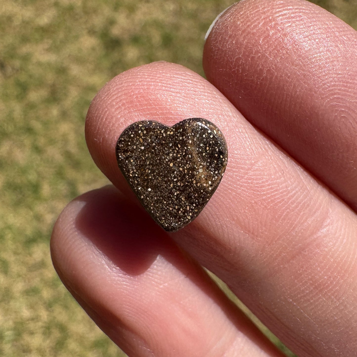 2.27 Ct small rainbow boulder opal heart