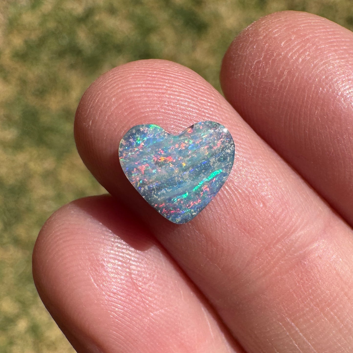 1.65 Ct small pink boulder opal heart