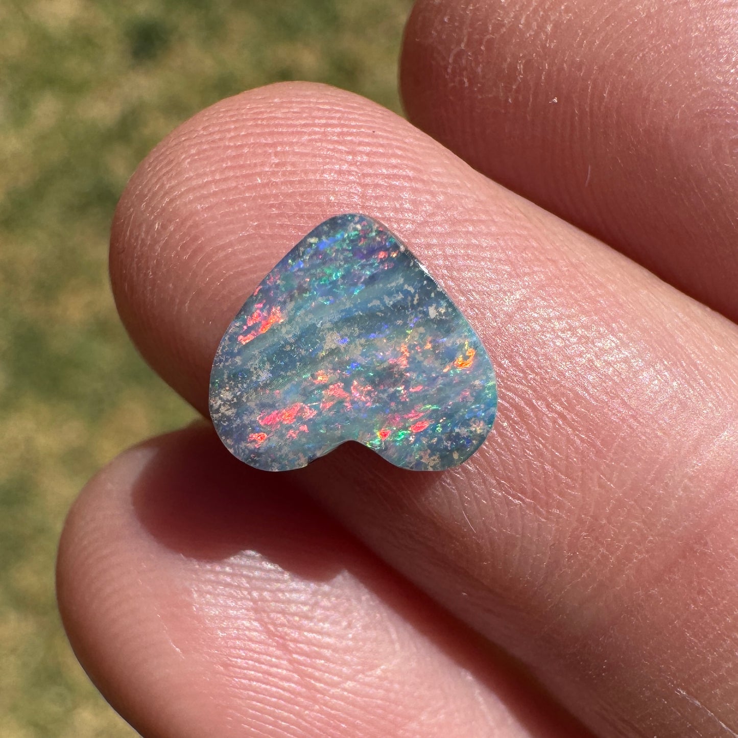 1.65 Ct small pink boulder opal heart