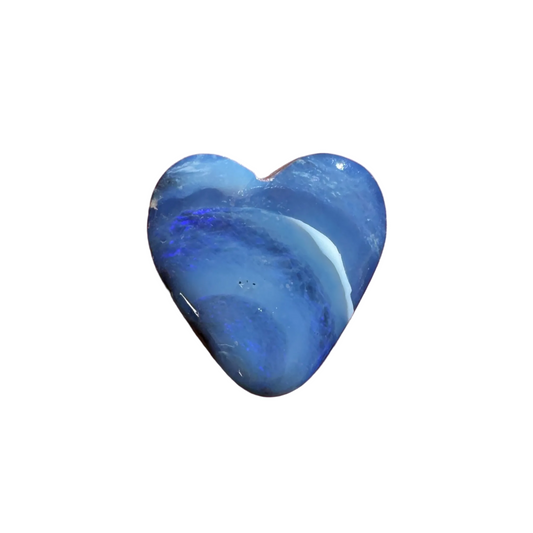 3.85 Ct small blue boulder opal heart
