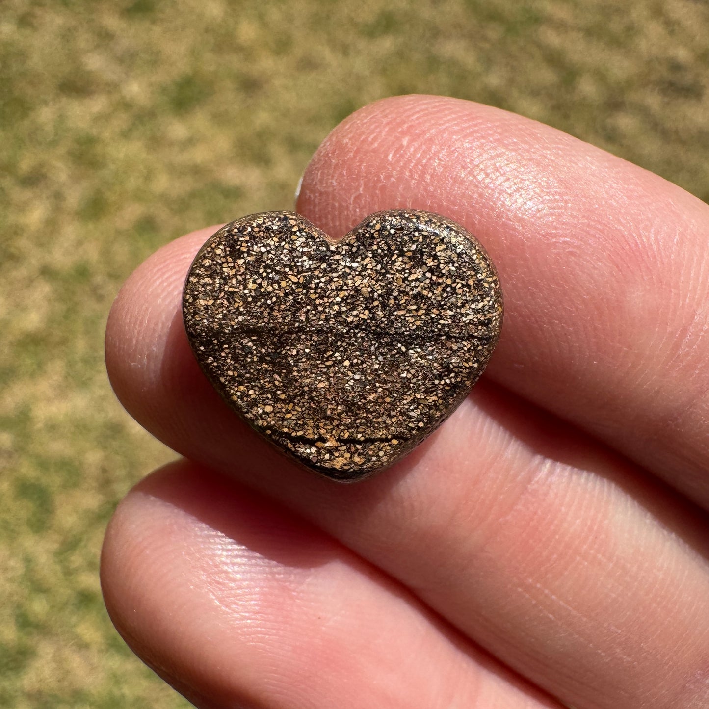 5.65 Ct rainbow and caramel swirl heart boulder opal