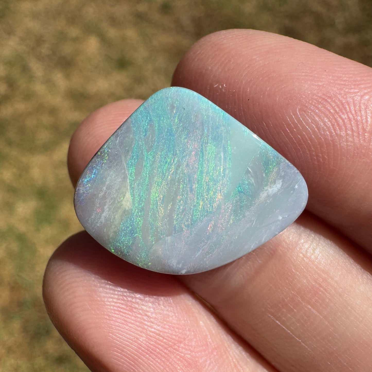 10.58 Ct pastel pink and green boulder opal