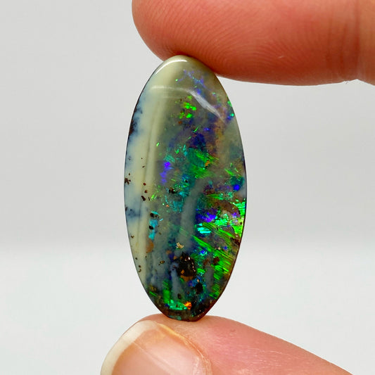 16.03 Ct green and purple boulder opal